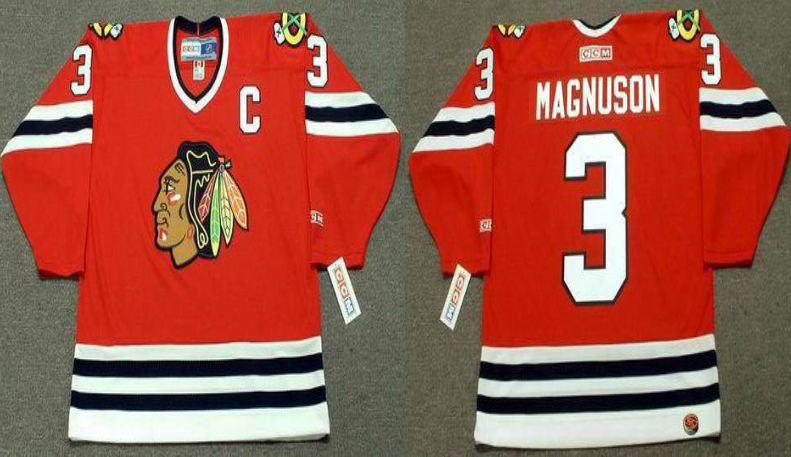 2019 Men Chicago Blackhawks #3 Magnuson red CCM NHL jerseys